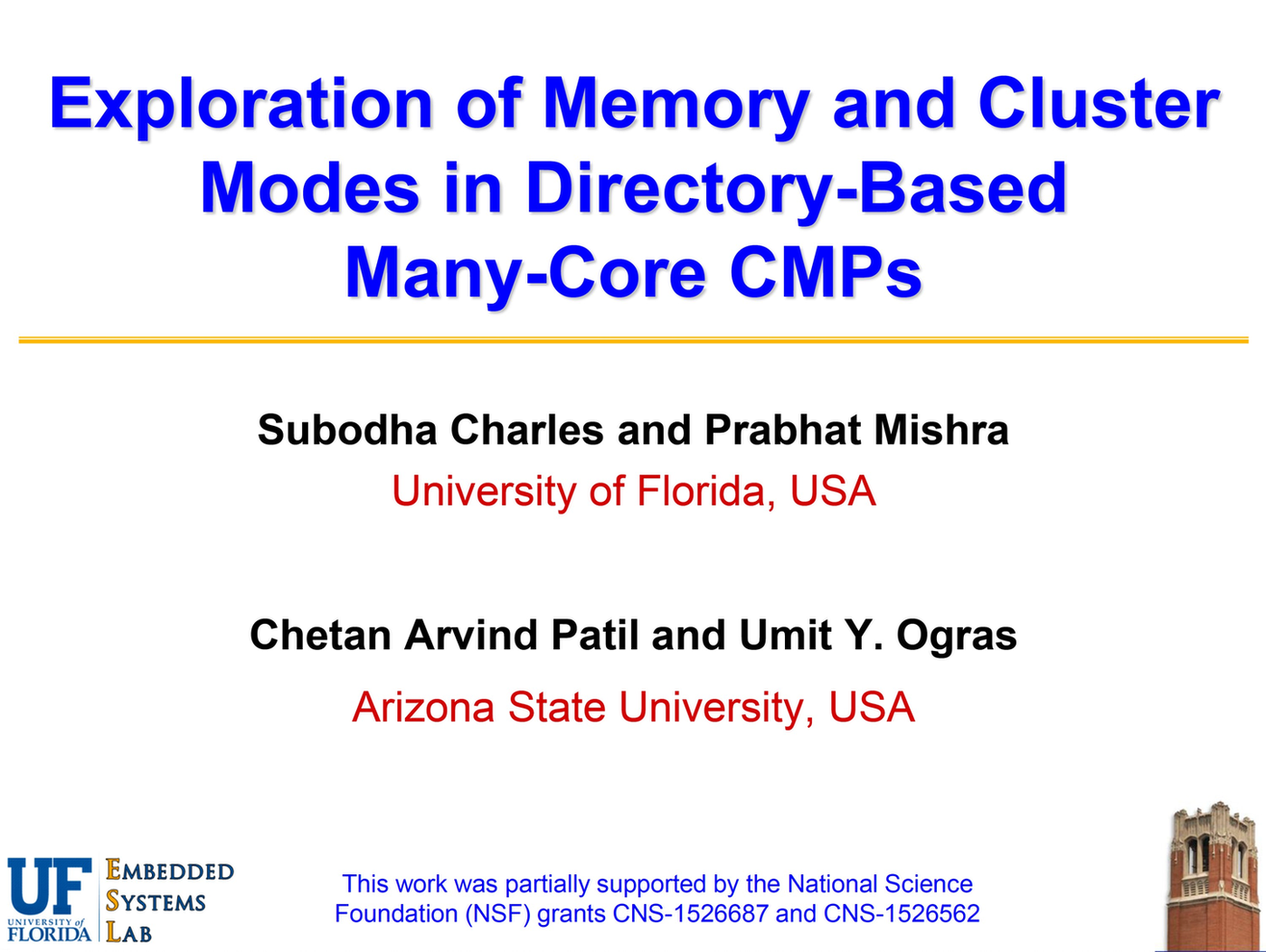 Exploration of Memory and Cluster Modes in Directory Based Many Core CMPs