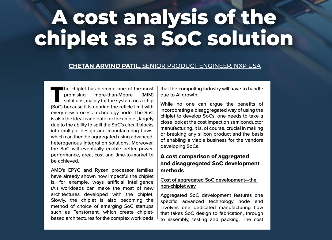 A Cost Analysis Of The Chiplet As A SoC Solution